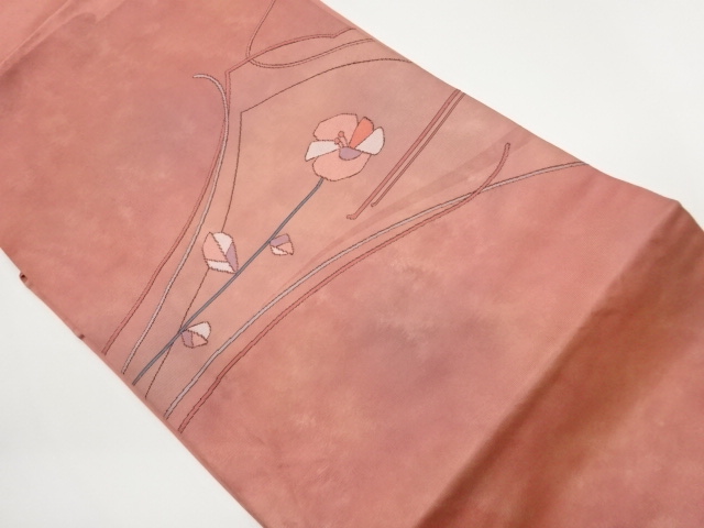 花葉模様織出し名古屋帯